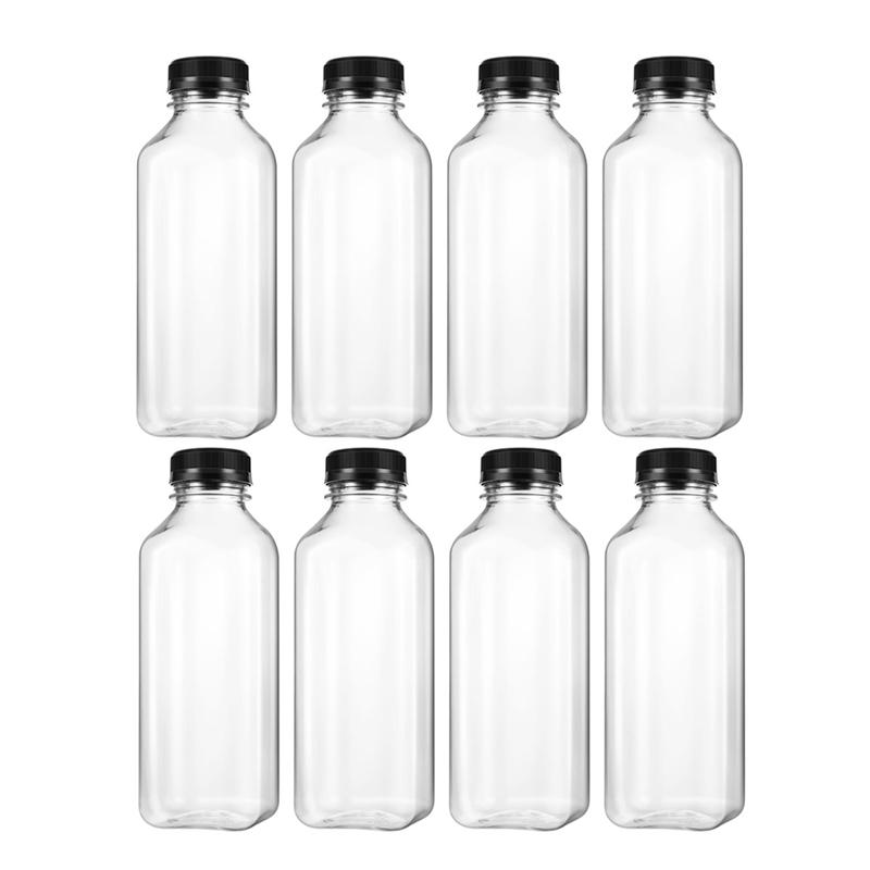 8pcs Drink Bottle Endurable Plastic Refillable Classic Portable Juice Bottle Empty Bottle Storage Bottle Storage Jars