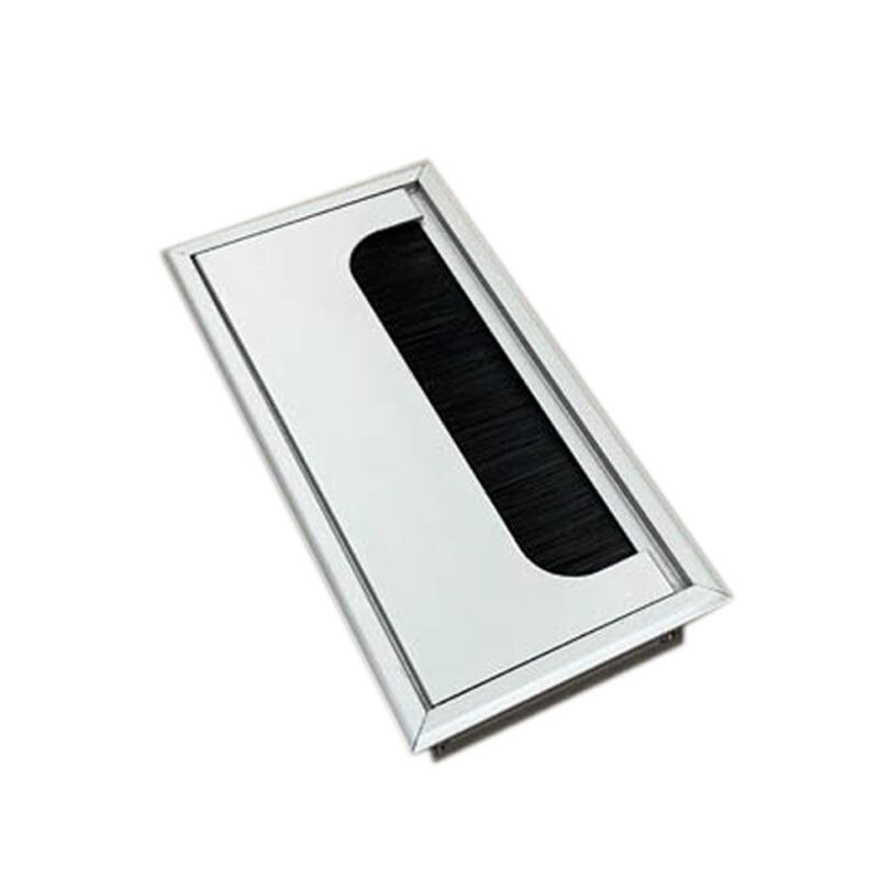 Aluminium Square Rectangle Desk Computer Wire Cable Outlet Insert Hole Cover: 160x80mm