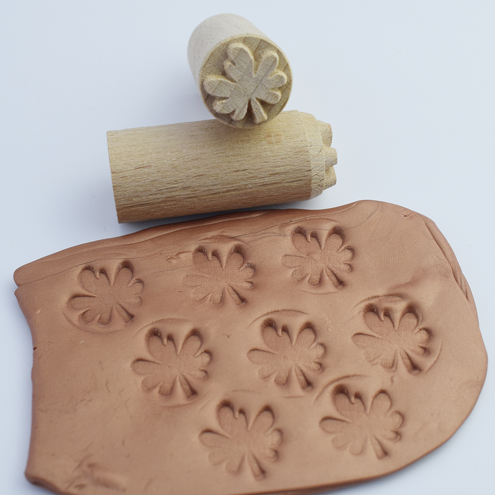 Más sellos de patrón para arcilla, bonita flor, hoja, textura Animal, sello en relieve, bloque de madera, sellos de cerámica, herramienta de arcilla polimérica de cerámica