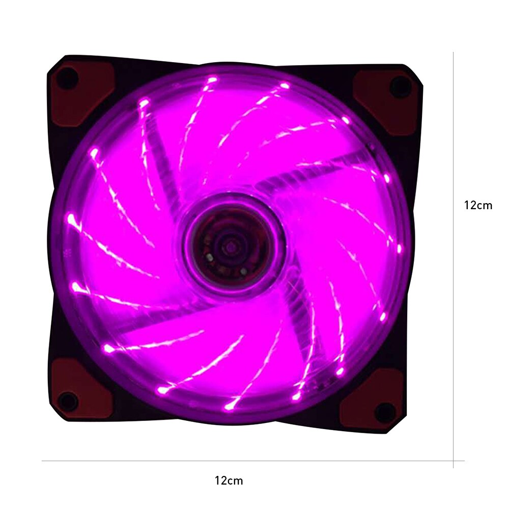 Cpu Koeler Fan 15 Leds Pc Computer Case Heatsink Mini Draagbare Ultra Mute Cooling Radiator Koelventilator Desktop Kantoor thuis: Purple