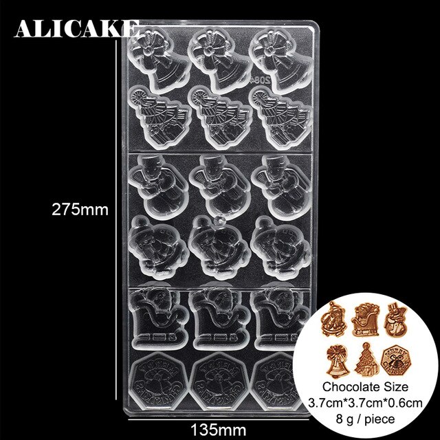 Kerst Kerstman Chocolade Vorm Bakken Gebak Gereedschap Mold Polycarbonaat Voor Baker Party Handgemaakte Dessert Bakvormen Mould: 2084PC