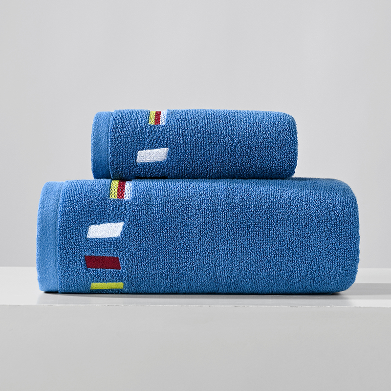 Adult Bath Towel 100% Cotton Bath Towel Sweat Absorbent Towel Sports Towel Strong Absorbent Bath Towel Colourful Bath Towel Set: Other / Blue