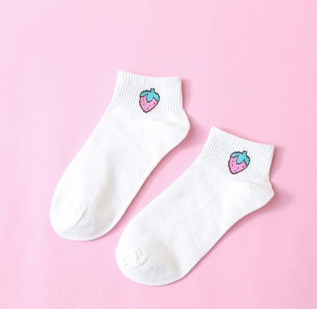 1 Pair Cartoon Cute Women Short Socks Spring Summer Autumn Cotton Fruit Comfortable Socks: 5