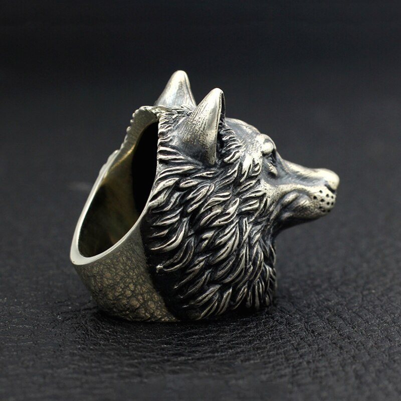 Unique Vintage Viking Nordic Wolf Head Ring Men Si... – Grandado