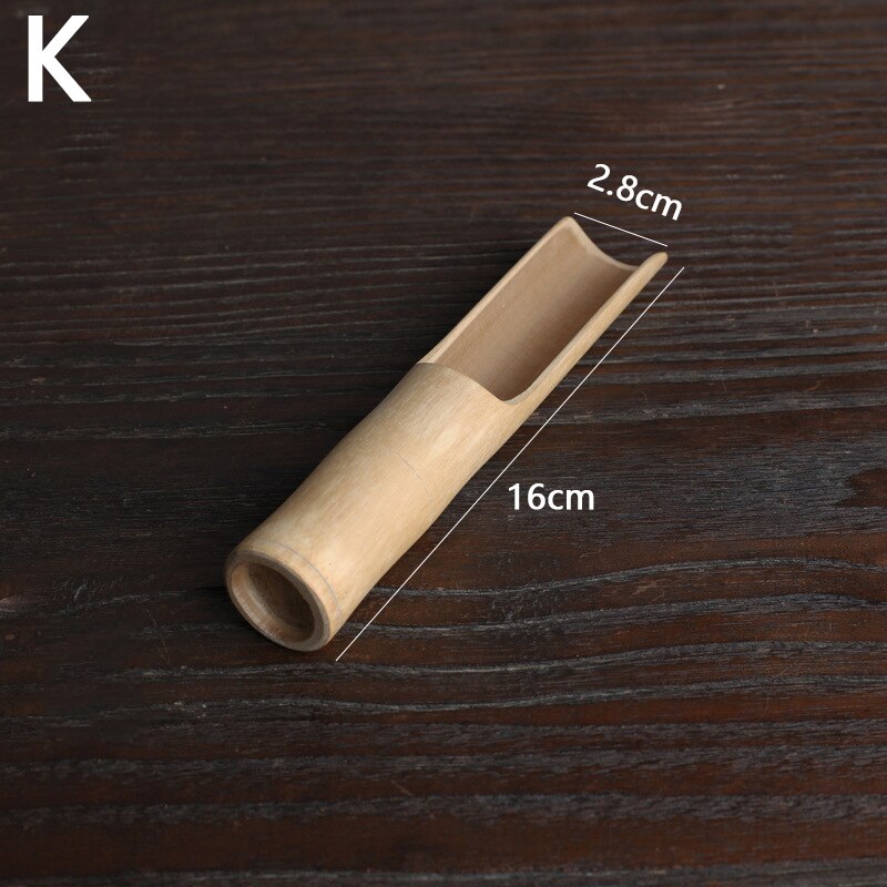 Colher de chá kung fu de bambu natural, colher de chá e matcha, acessórios para chá, utensílios da cerimônia de fabricação: K
