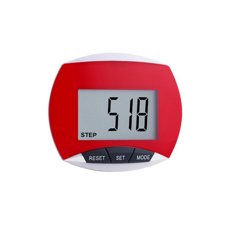 Multifuntion LCD Belt Clip Digital Pedometer Waterproof Walking Steps KM Distance Calories Counter Digital Pedometers Fitness: Red