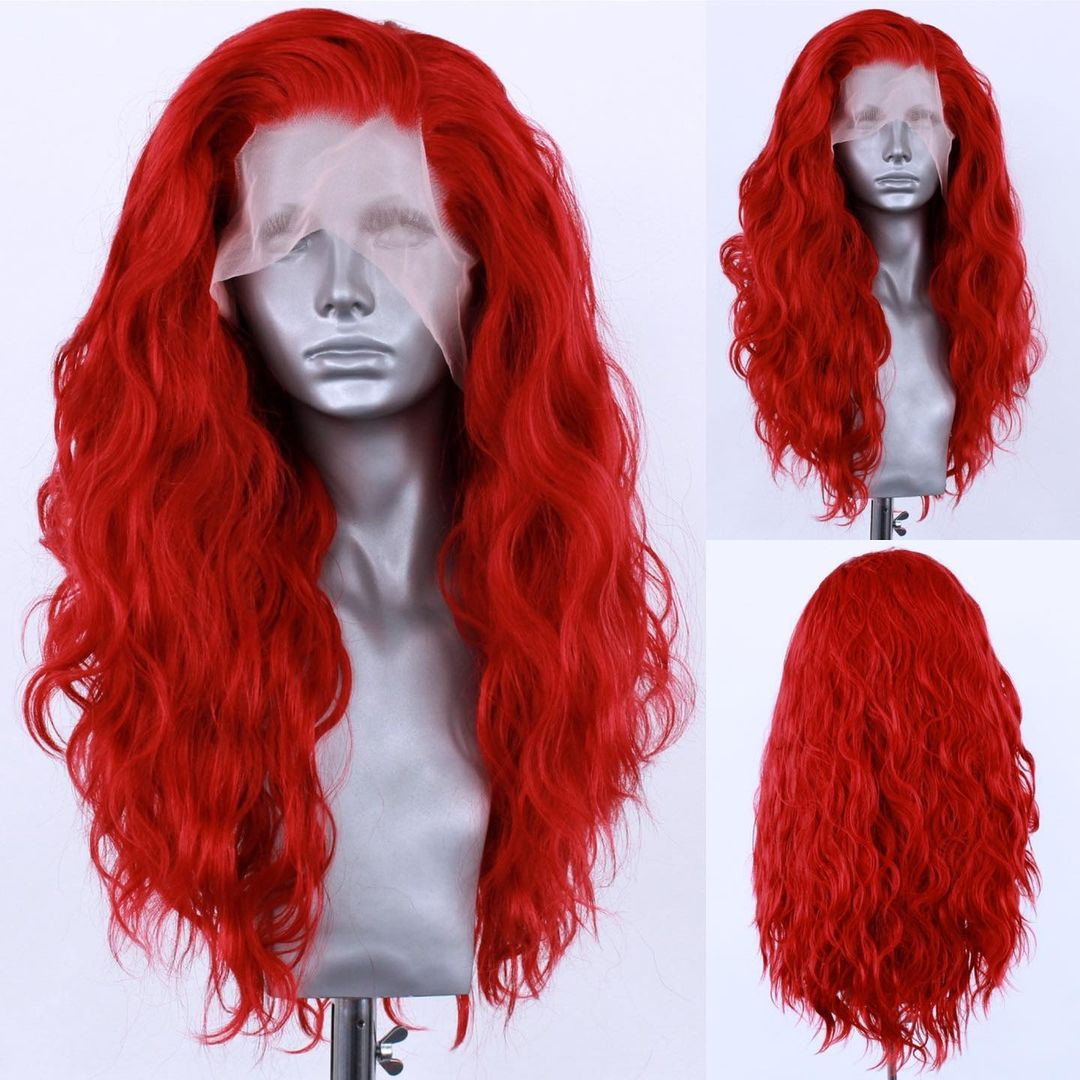 AIMEYA-pelucas frontales de encaje sintético 13x4 para mujer, peluca de encaje Rubio blanco, fibra resistente al calor, línea de cabello Natural, pelucas para de Cosplay: #2 / 24 pulgadas