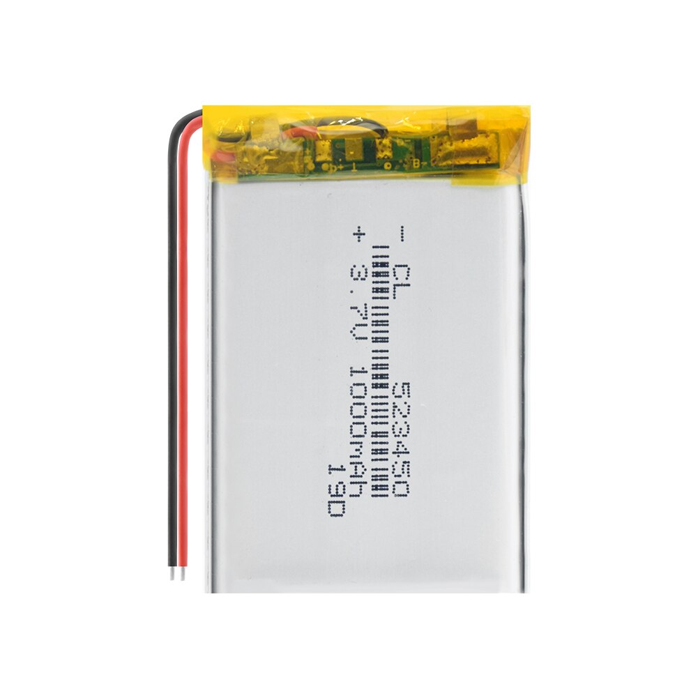 Batería Lipo para MP3 y MP4, recargable vía Baterías de polímero de litio, de 2/4 mAh, 523450 V, 1000mAh, duradera, de 3,7 mAh, 1/1000 Uds.