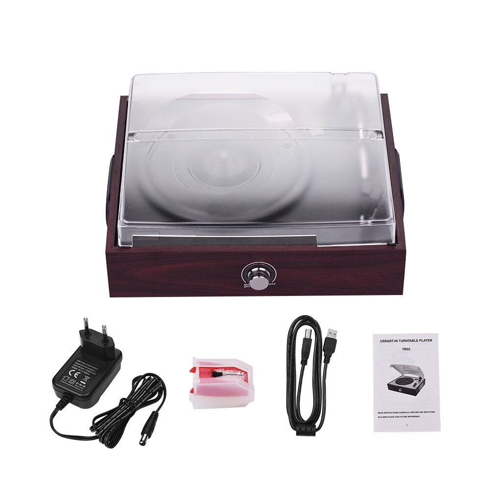 33/45/78 RPM 3-Speed Classic Phonograph Gramophone Belt-Driven Turntable Vinyl Record Player w/ 2 Built-in Stereo Speakers: EU