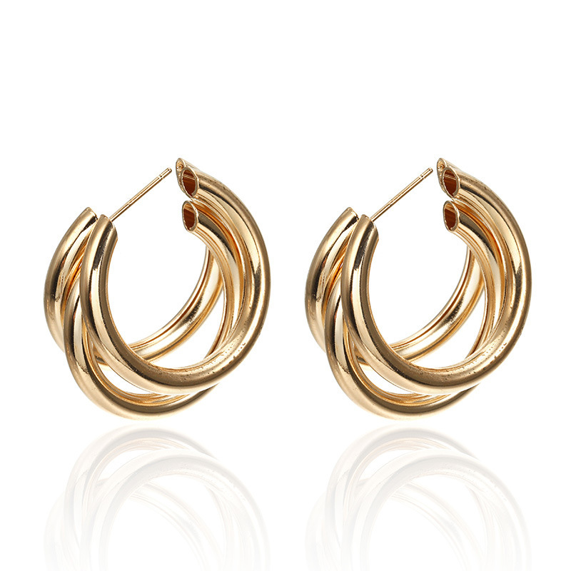 Minimalist Large Circle Geometric Round Big Hoop Earrings For Women Girl Wedding Party Jewelry: e220jin
