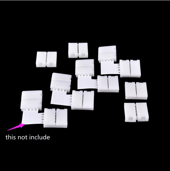 10PCS Waterproof 10mm 4 Pin L Shape LED Connector For Connecting Corner Right Angle 5050 RGB LED Strip Light