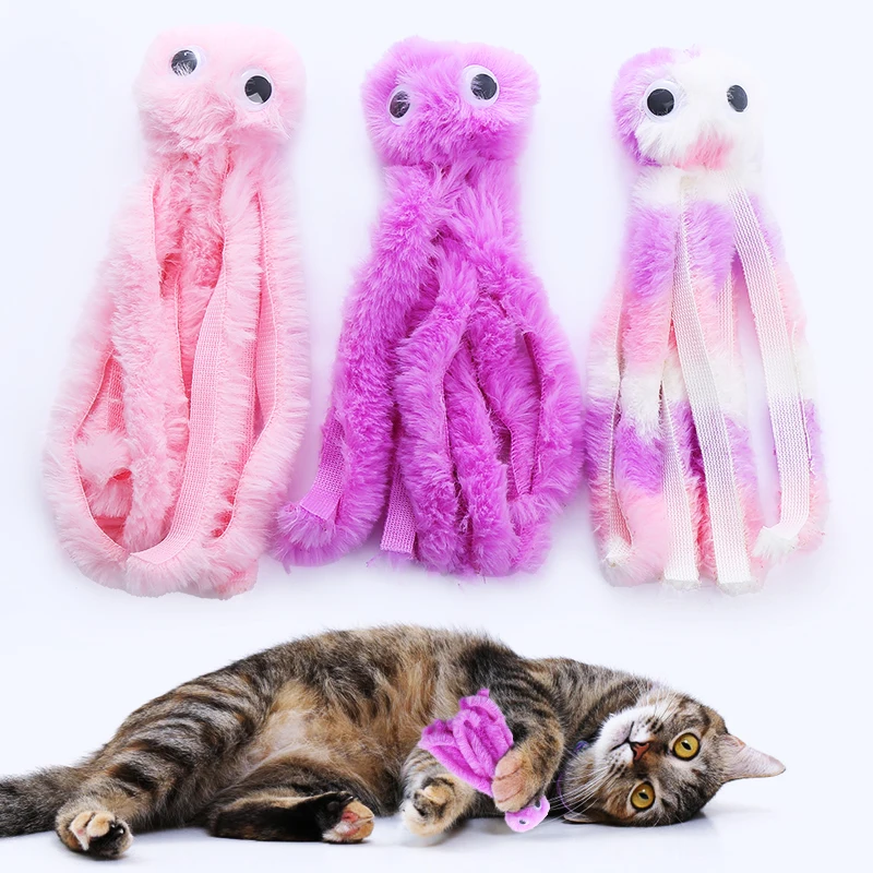 Kattenspeelgoed Schattig Octopus Knuffel Bijtbestendige tanden Interactief spelen Dierbenodigdheden Kat Hondenspeelgoed Octopus