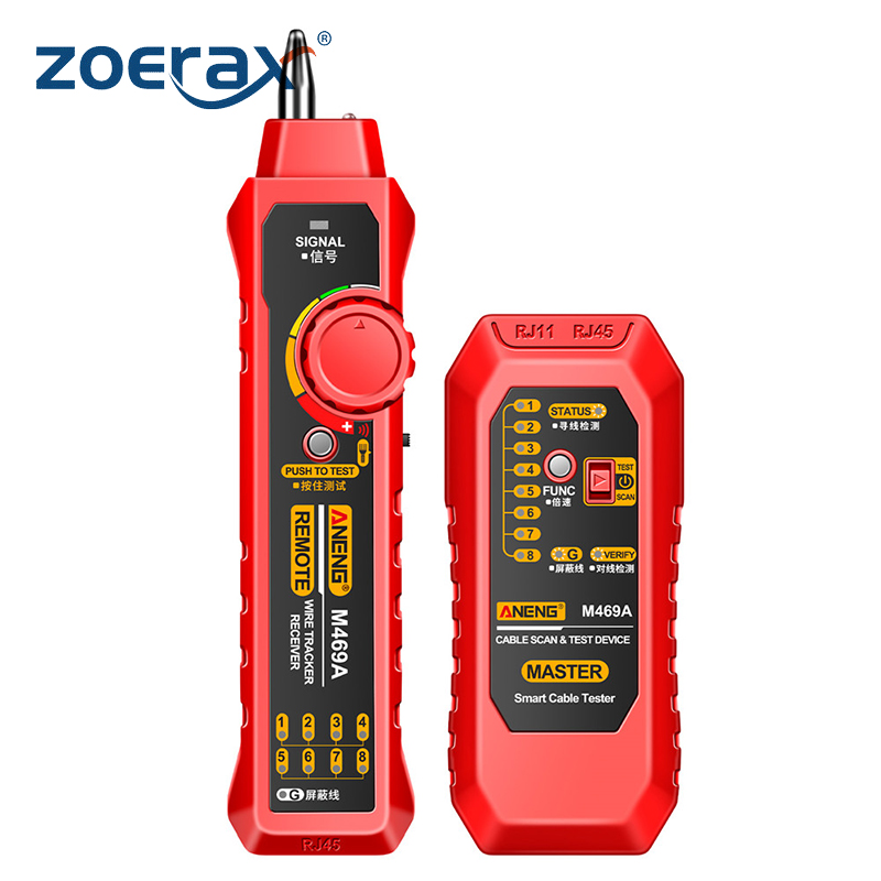 ZoeRax-probador de Cable de red, buscador de línea RJ11 RJ45, rastreador de cables multifunción con sonda, Cable de red LAN Ethernet
