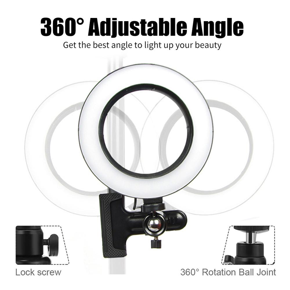 Regulable LED anillo de luz autofoto con soporte USB Selfie anillo de luz lámpara grande fotografía Ringlight para ordenador PC y portátil