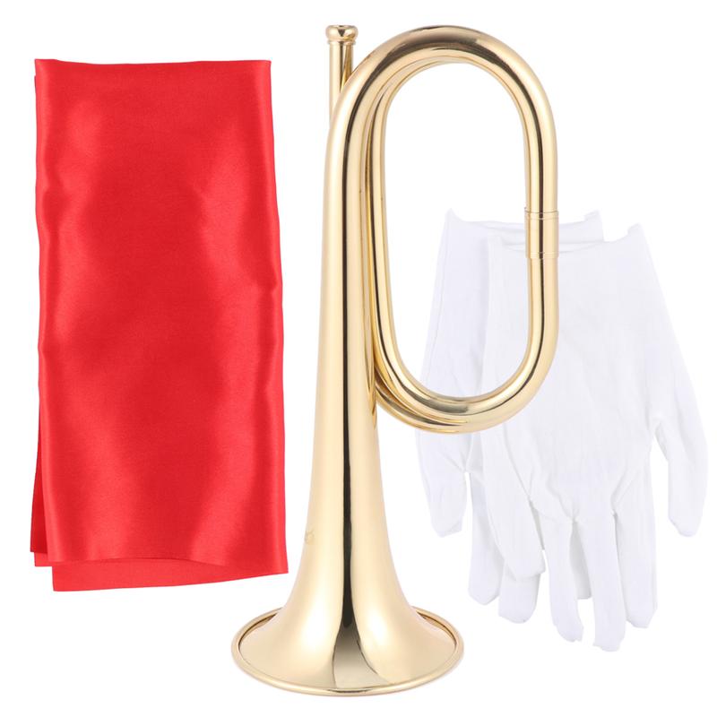 1Pc Trumpet Student Trumpet Brass Instruments Bugle Trumpet Flat Trumpet for Party Running Army Outdoor