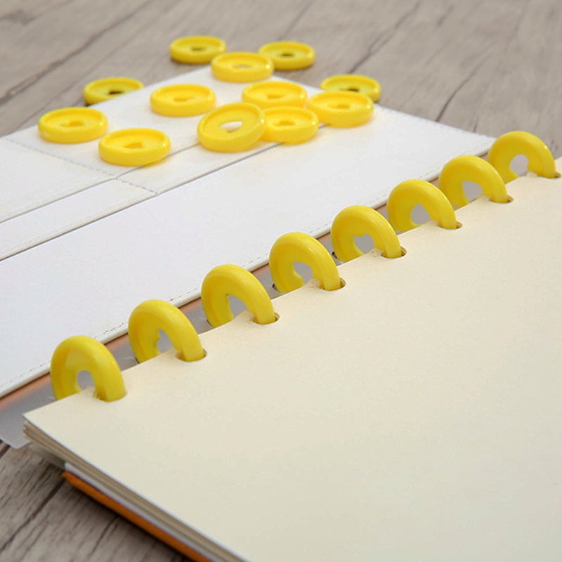 30 Pcs Solid Heart Binder Rings for Notebooks 24mm Diy Happy Planner Disc Loose Leaf Mushroom Binder for Scrapbooking A20-S1: 30 Pcs-Yellow