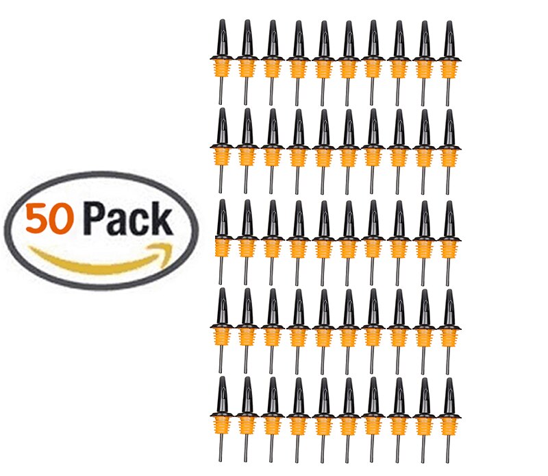 Vertedor de botellas de licor de plástico, tapón de boquilla, vertedor de velocidad, vinagre de cóctel, bebidas alcohólicas, , 50 Uds.