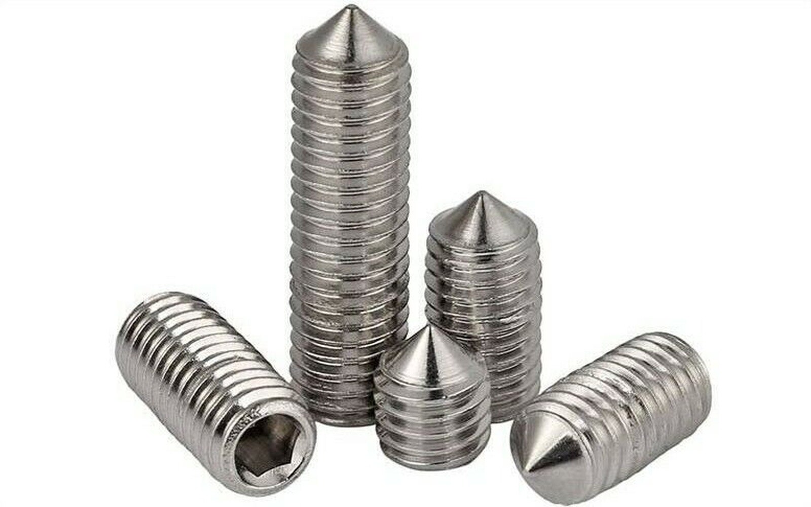 5pcs M10-M12 304 stainless steel cone end set screws hexagon socket headless screws