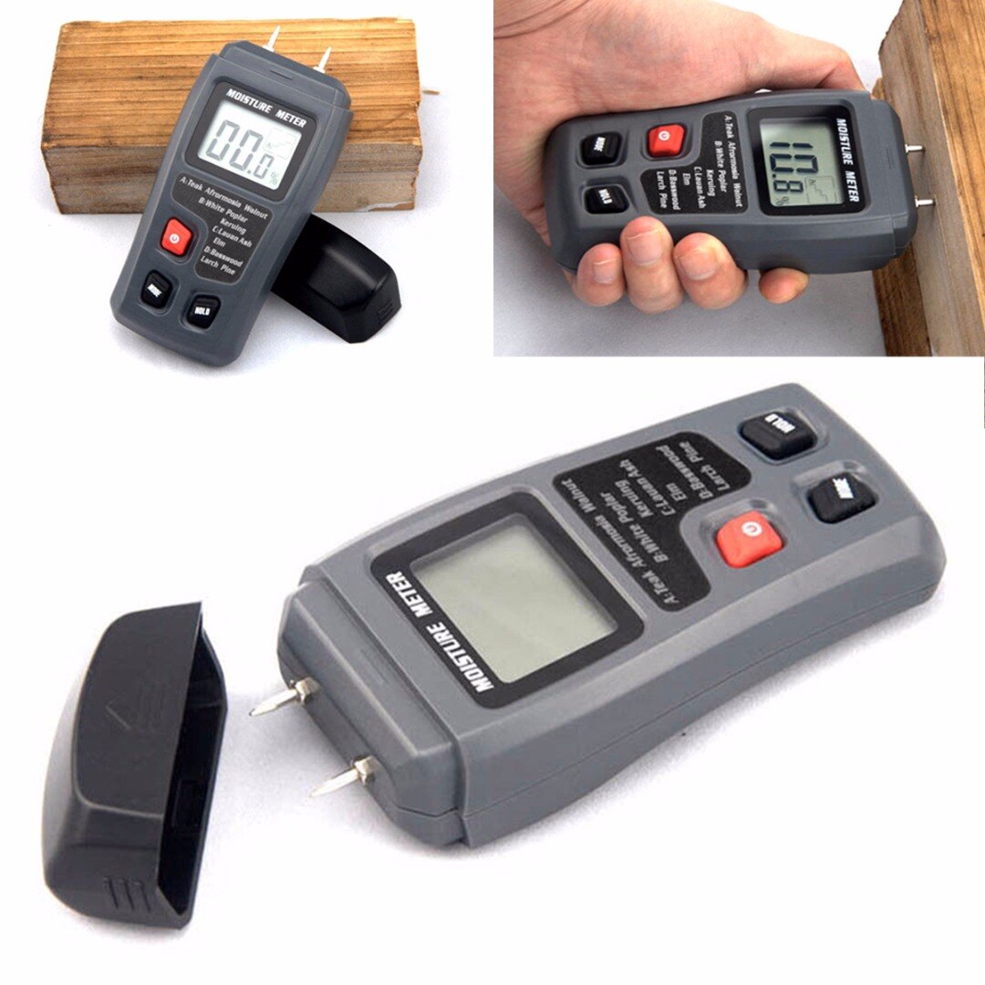 Wood Moisture Tester LCD Display 0-99.9% Digital Wood Moisture Meter Humidity Tester Timber Damp Detector Humidity Testing Tool