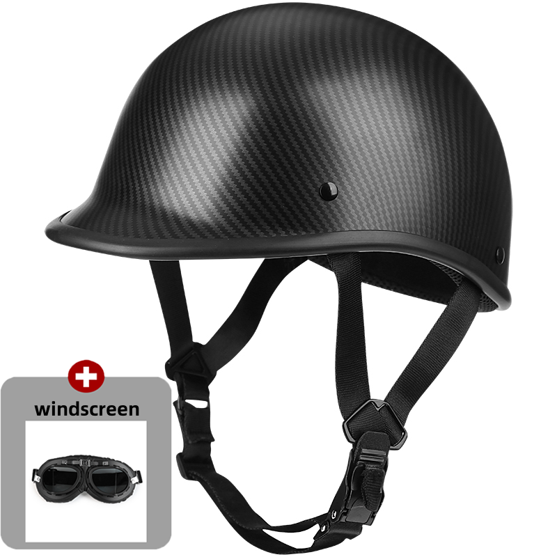 Medio casco de motocicleta casco Vintage alemán Moto motocicleta cara abierta retro scooter medio casco motociclista piloto casco: Multicolor / XXL