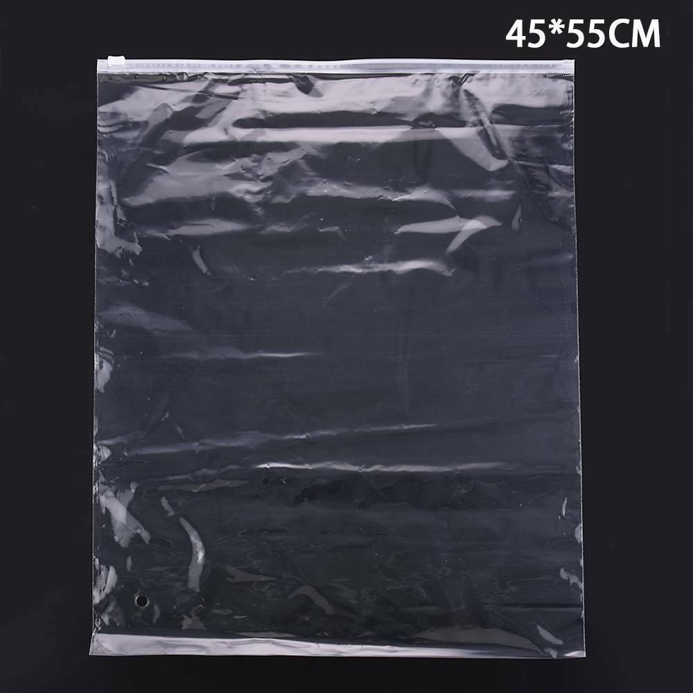 Suuret kirkkaat vetoketjulliset säilytyspussit raskaan käytön läpinäkyvä muovinen vetoketjupaketti pieni korupakkaus uudelleensuljettava paksu polypussi: 45 x 55cm