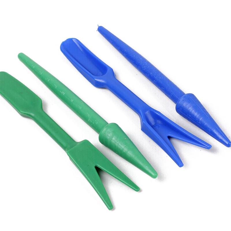 2 pçs plástico jardim sementes widger mudas dibber transplante ferramentas de plantio (cor aleatória)