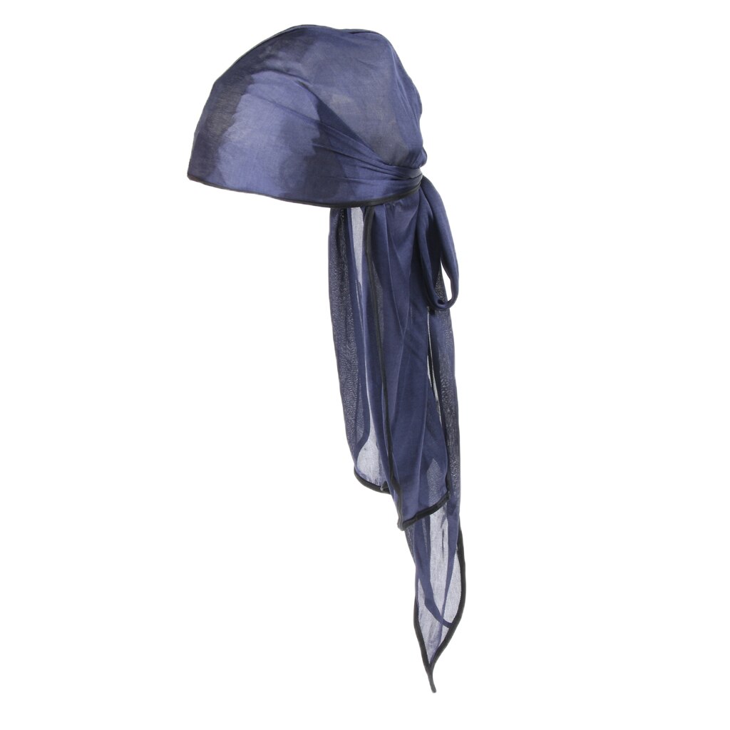 Unisex Comfortable Chemo Turban Headgear Headscarf Headwear Bandana Hat for Cancer Hair Loss Everyday Hair Care: Navy blue