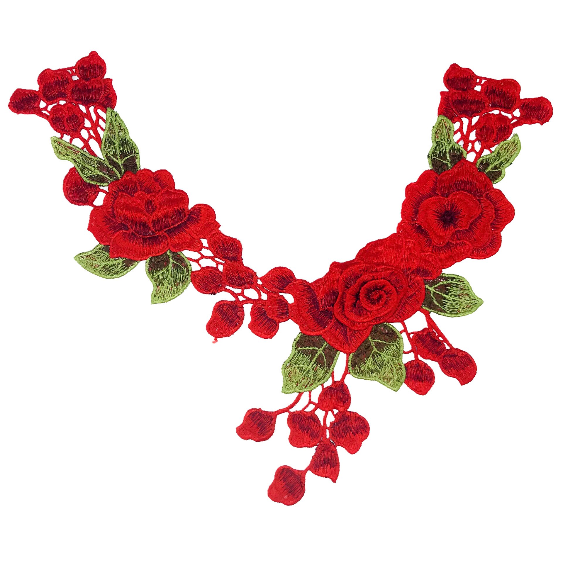 DIY sewing dresses flower applique Collar applique DIY decoration accessories 3d flower Patches Water Soluble: 2