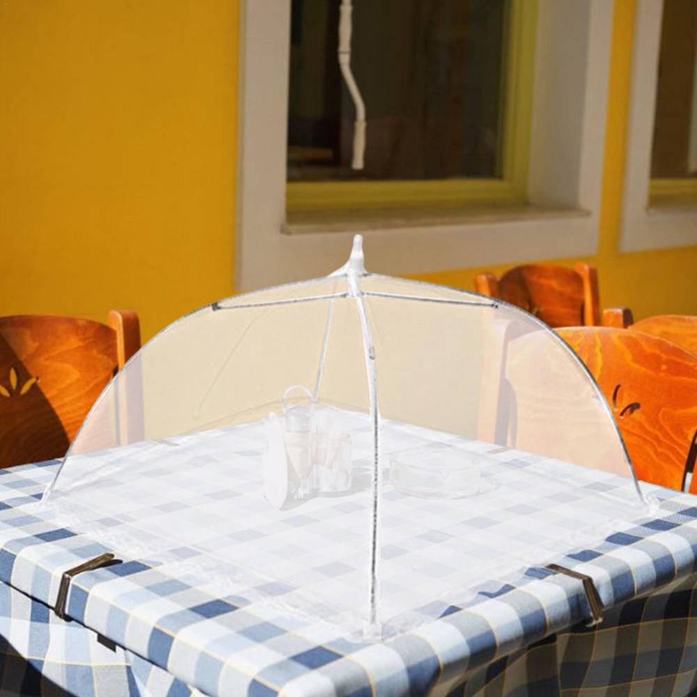Foldable Table Food Cover Umbrella Style Pop-Up Mesh Screen Food Cover Tent Reusable Picnic Food Covers Anti Fly Mosquito