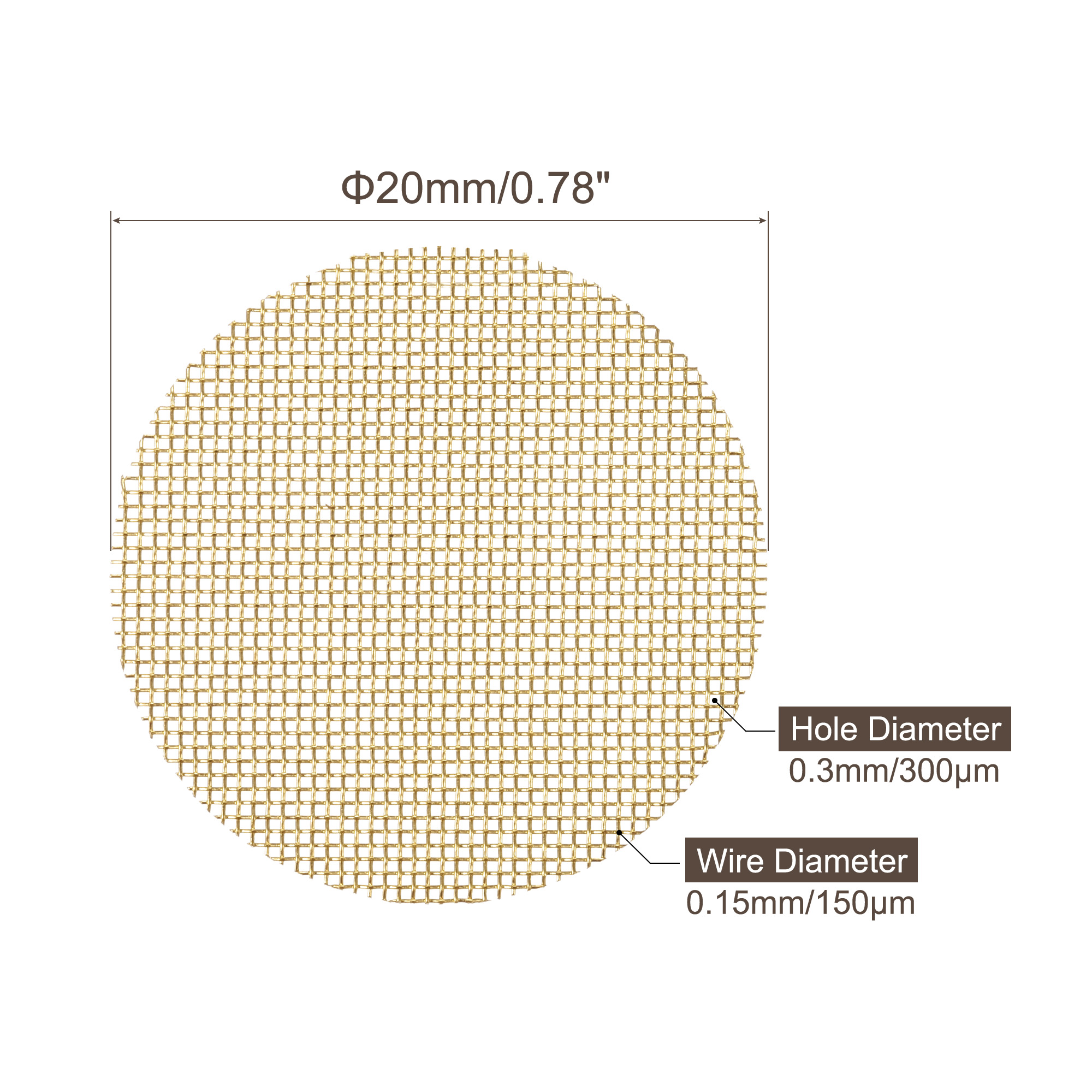 Uxcell Pipe Screen Brass Screens 20mm Diameter for Pipe Filter, Pack of 50