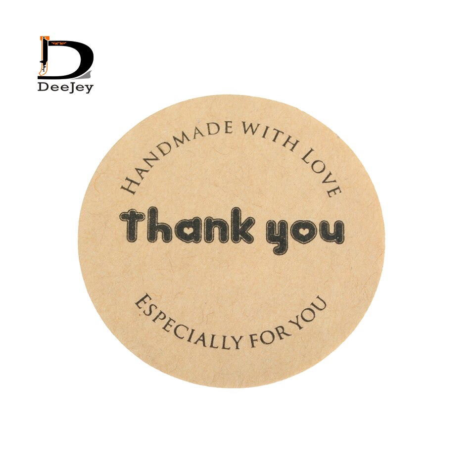 38mm thank you kraft stickers handmade with love sticker seal label cake packaging decoration stickers 150pc lot