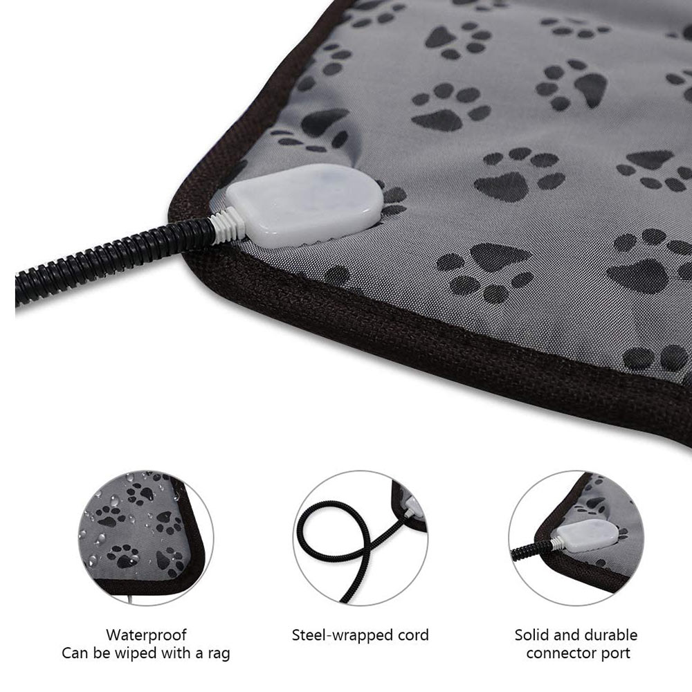 Alfombrilla calefactora eléctrica para mascotas, alfombra más cálida de invierno para gatos y perros