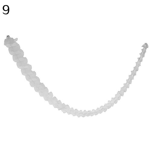 3 meter papir krans bunting banner streamers bursdag bryllupsfest hengende dekorasjon: Hvit