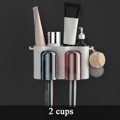 Badkamer Accessoires Tandenborstelhouder Badkamer Decor Tandpasta Dispenser Badkamer Organizer Accessoires Set Met Cup: B Toothbrush Holder