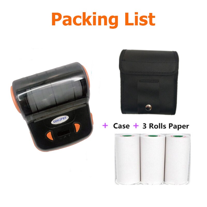 DC5V 80mm Wireles Mobile Phone Thermal Printers POS Portable Mini Receipt Printer Bill Bluetooth-Compatible Phone Computer Papel: Printer with 3 Rolls / UK plug