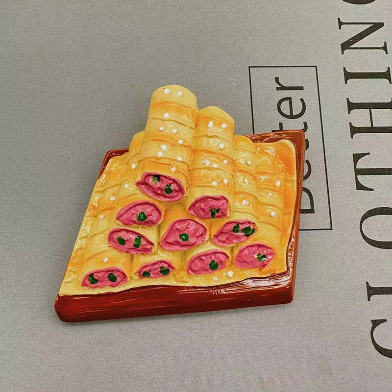 Imanes de nevera 3D con respaldo magnético y de pan simulado para notificaciones y decoración, imanes de nevera de comida simulada: Azul