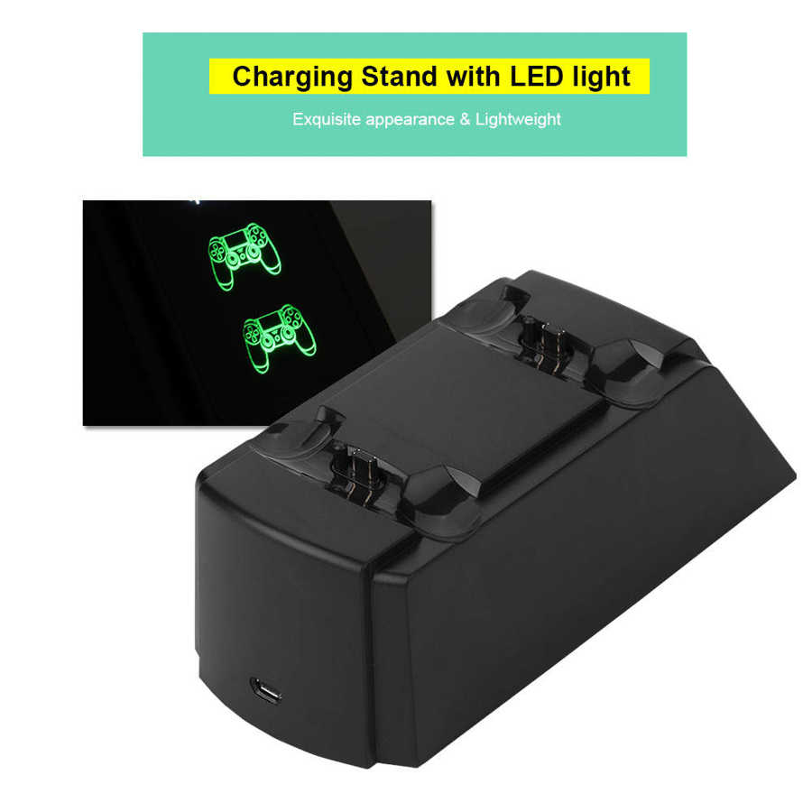 game accessories 2 in 1 USB Dual Charging Dock Charging Stand Station Charger for PS4 Handle with LED Light