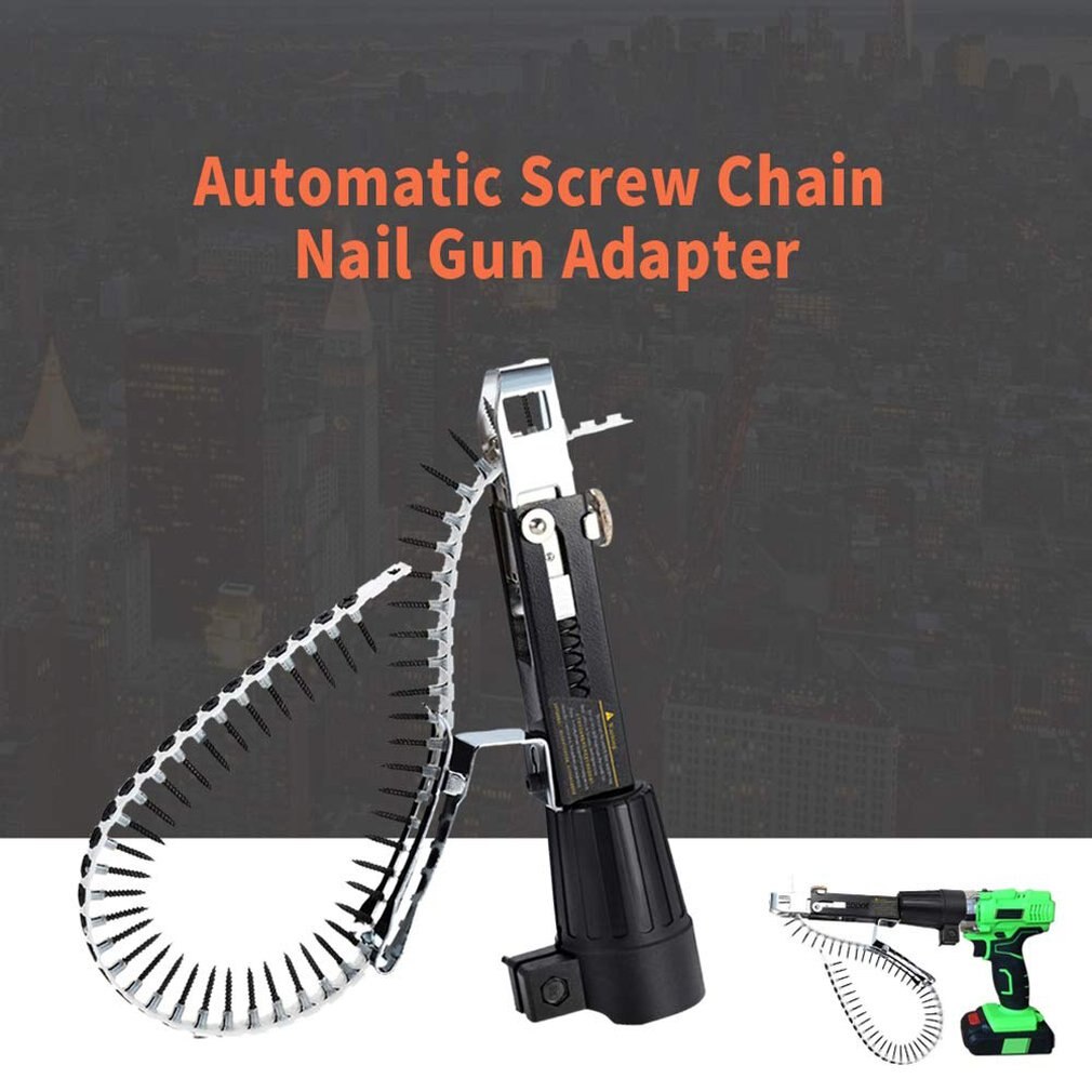 Taladro eléctrico automático boquilla adaptador cadena y uñas Kit herramienta hogar cadena herramienta accesorios máquina con tornillos