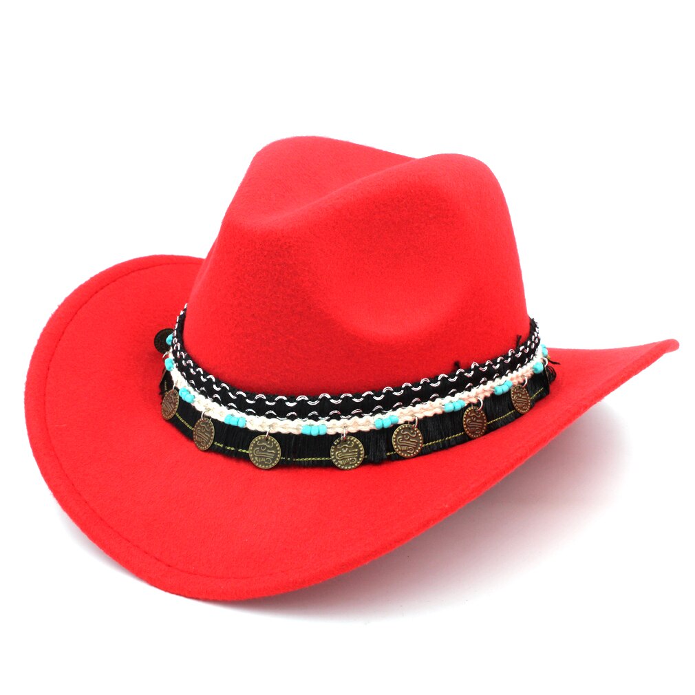 Mistdawn mænd kvinder uld bred skygge western cowboy hat cowgirl kostume kasket størrelse 56-58cm bbc