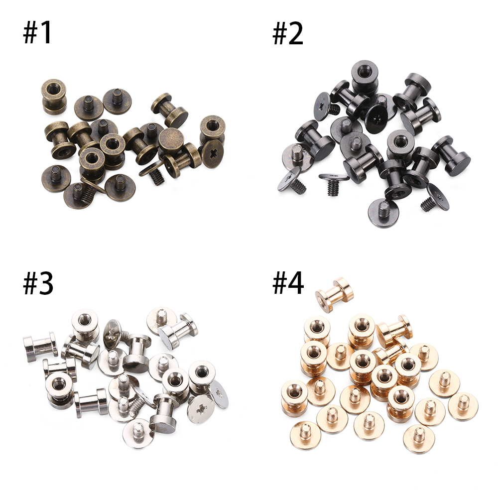 10 sets dubbellaags koperen leren ambachtelijke riem portemonnee massief messing spijkers klinknagels schroeven doek knoop decoratie spijker