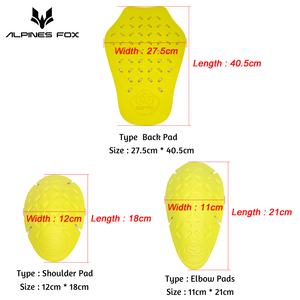 Universal Motorcycle Armour Jacket Insert Back Protector Shoulder Elbow Pads Anti-Shock Motorbike Armor Jacket Accessories