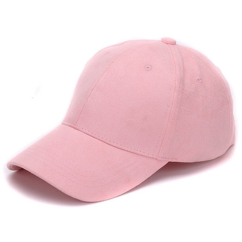 Suede baseball caps outdoor blank sport cap and hat for men and women: Pink