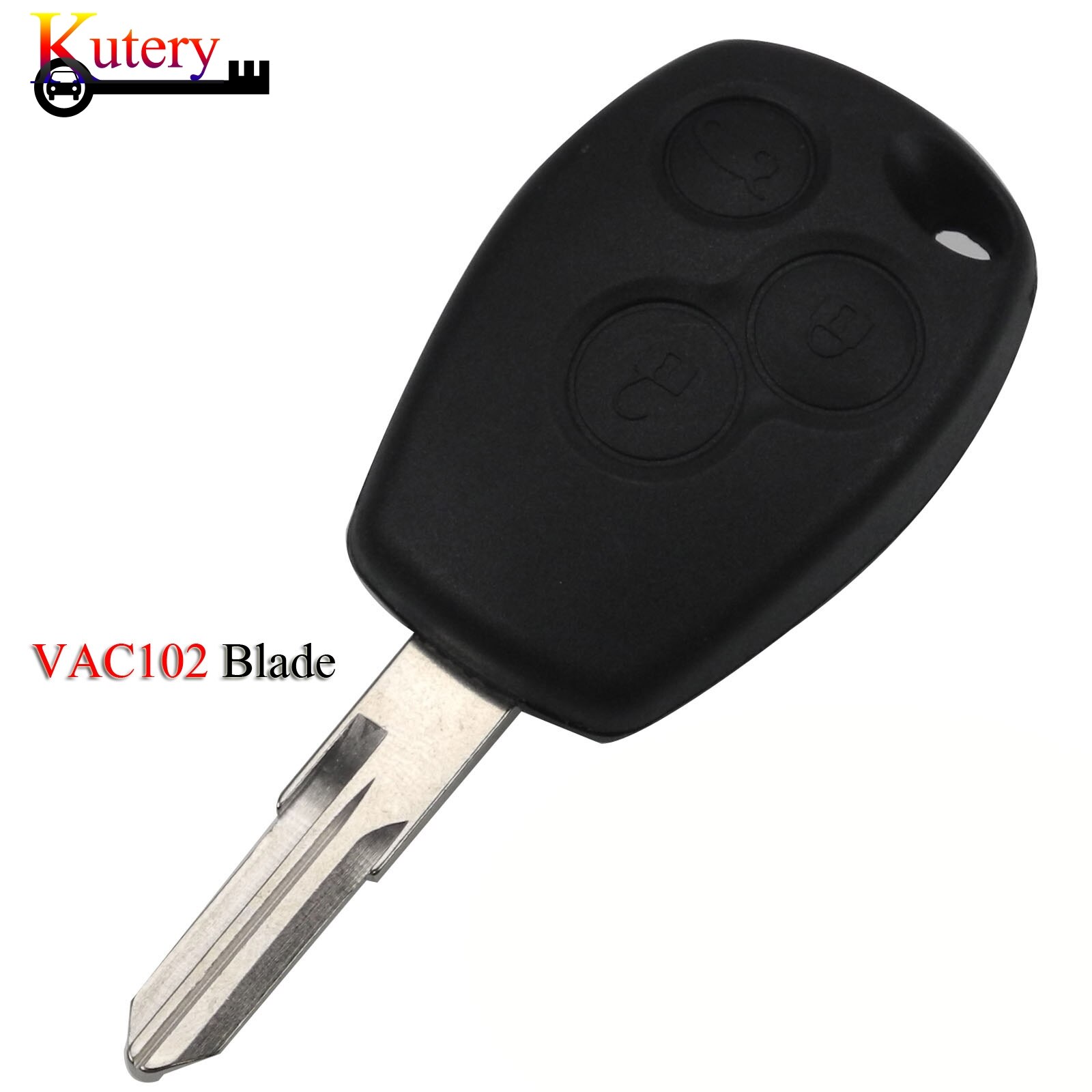 Kutery Car Key Shell For Renault Trafic Vivaro Duster Logan Fluence Clio Sande Megane 3Buttons Replacement Remote Key Case Cover
