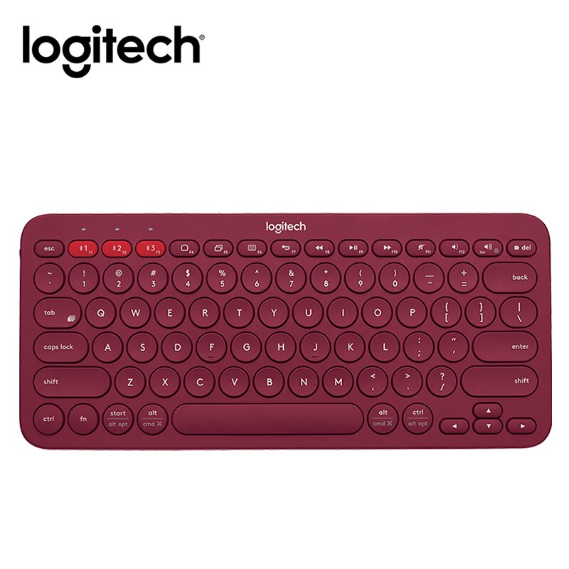 Logitech K380 sans fil Bluetooth clavier portable multi-appareil Apple téléphone ipad ordinateur mac ultra-mince clavier muet: Red