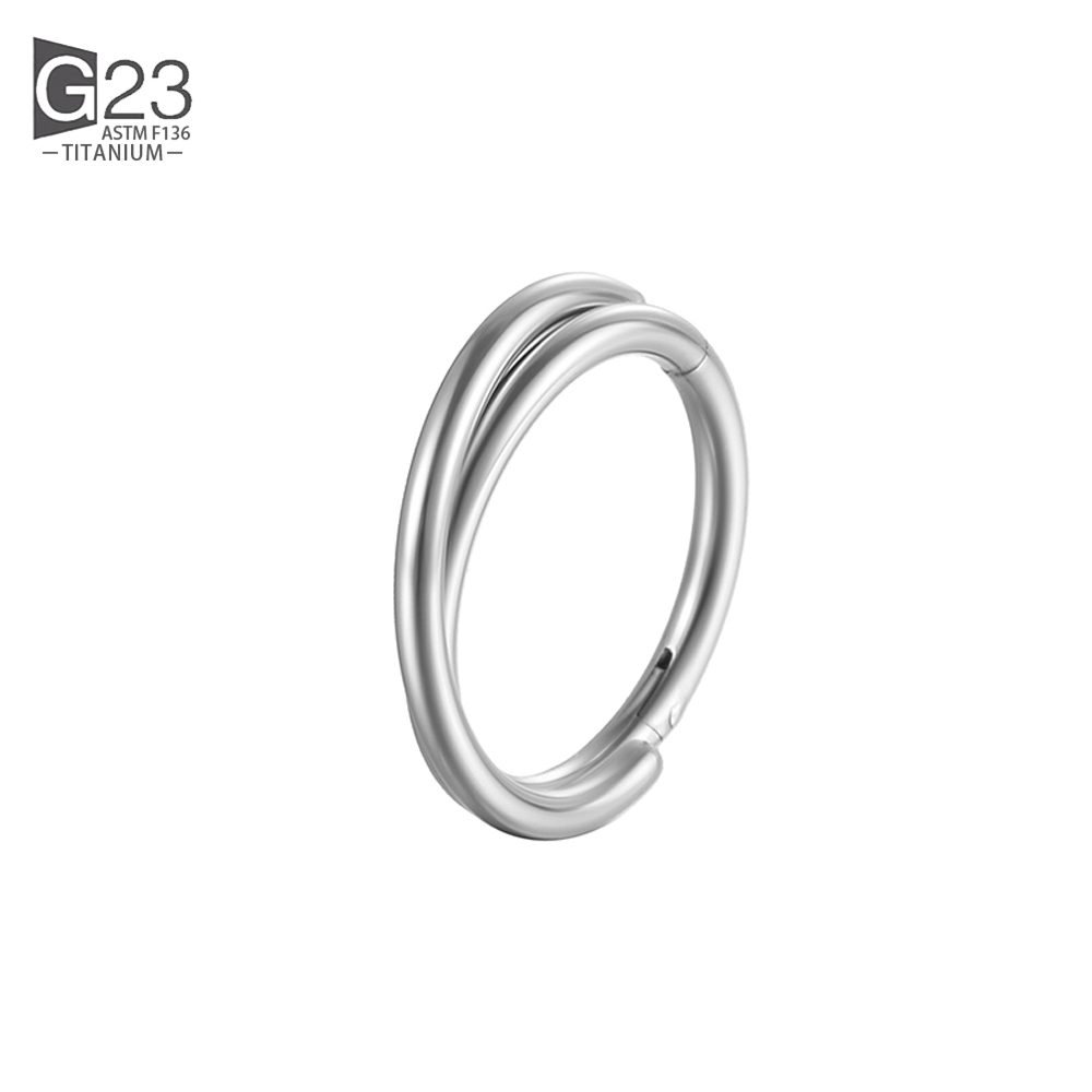 G23 Titanium Implantaat Scharnierende Naadloze Oorbellen Clicker Hoepel Ring Voor Kraakbeen Helix Toren Septum Daith Tragus Schelp: WHITE / Licht Geel Goud Kleur
