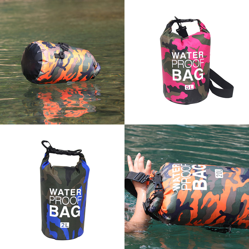 Foldable PVC Waterproof Dry Bag 2L 5L 10L 20L 30L Camo Outdoor Diving Man Women Beach Swimming Bag Rafting River Ocean backpack