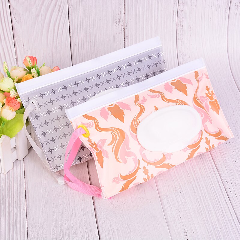 Genanvendelige vådservietter cover baby vådservietter taske til baby hudpleje rejse clutch og ren servietter beholder