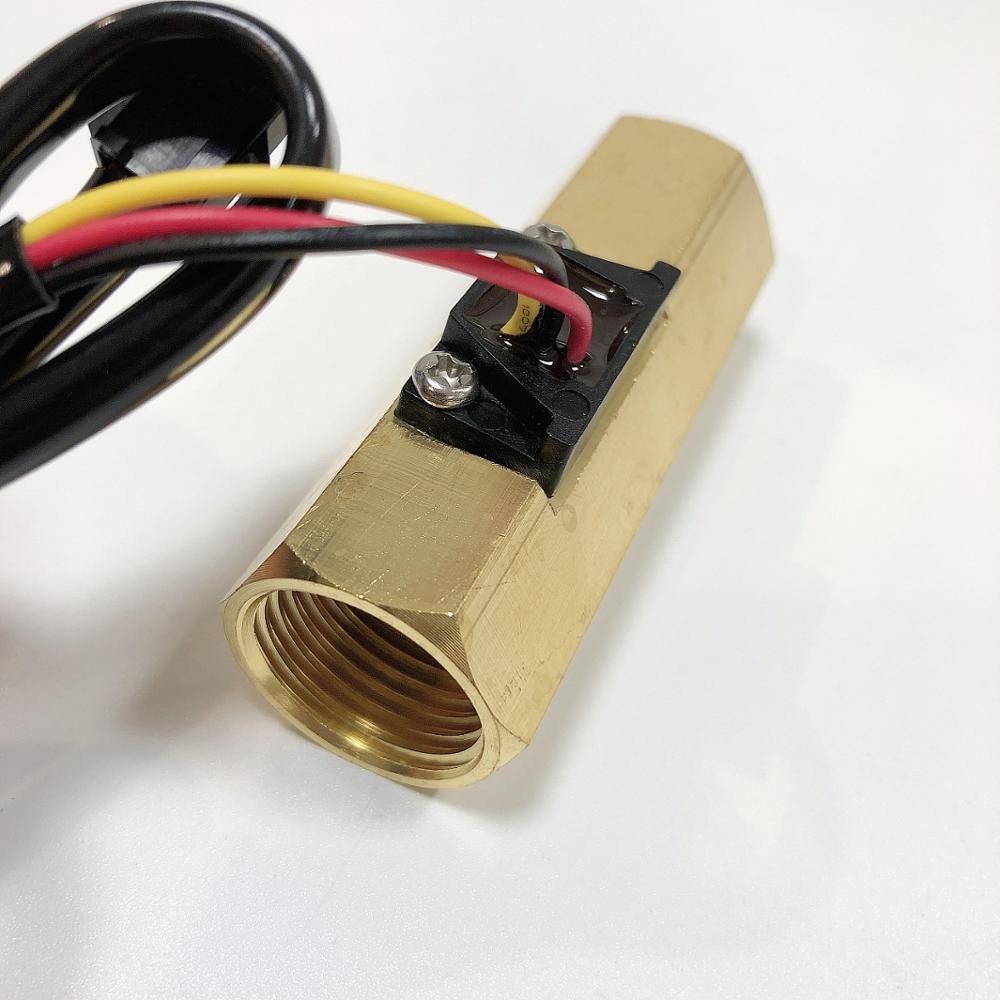 DN15 Hall Effect Sensor Female 1/2" Brass Water Flowmeters Liquid Level Sensor Switch Flowing Range 1-30L/Min SEN-HZ21NB