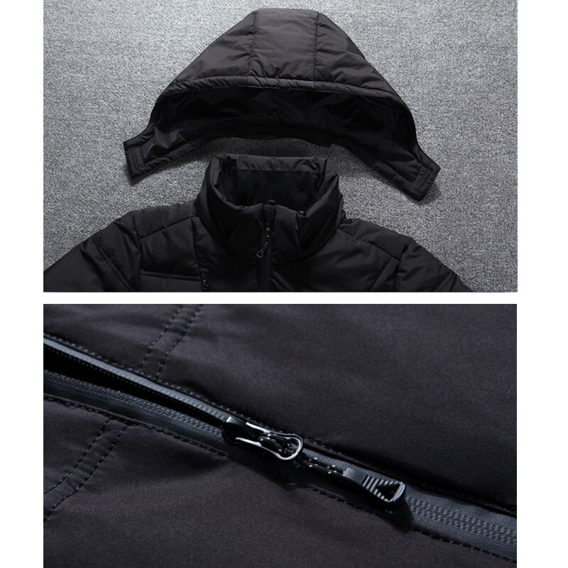 Veste d'hiver hommes Parka manteau décontracté automne col montant bouffant épais chapeau blanc canard manteaux mâle hommes hiver doudoune