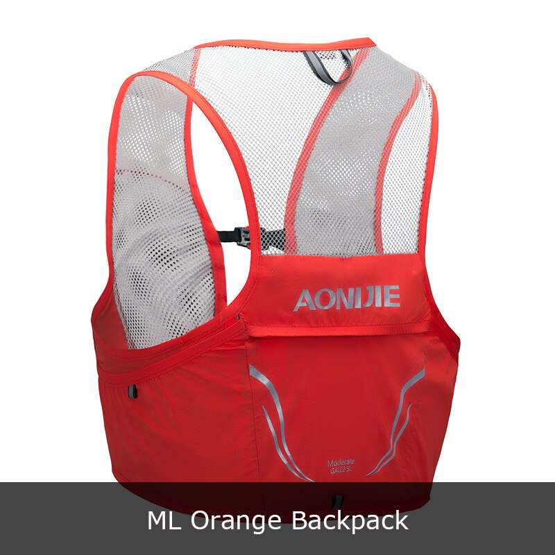 AONIJIE C932 2.5L Lightweight Backpack Running Vest Nylon Hydration Pack Bag Cycling Marathon Portable Ultralight Hiking 600ML: Orange  ML